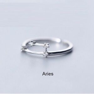 Silver Aries Zodiac Ring